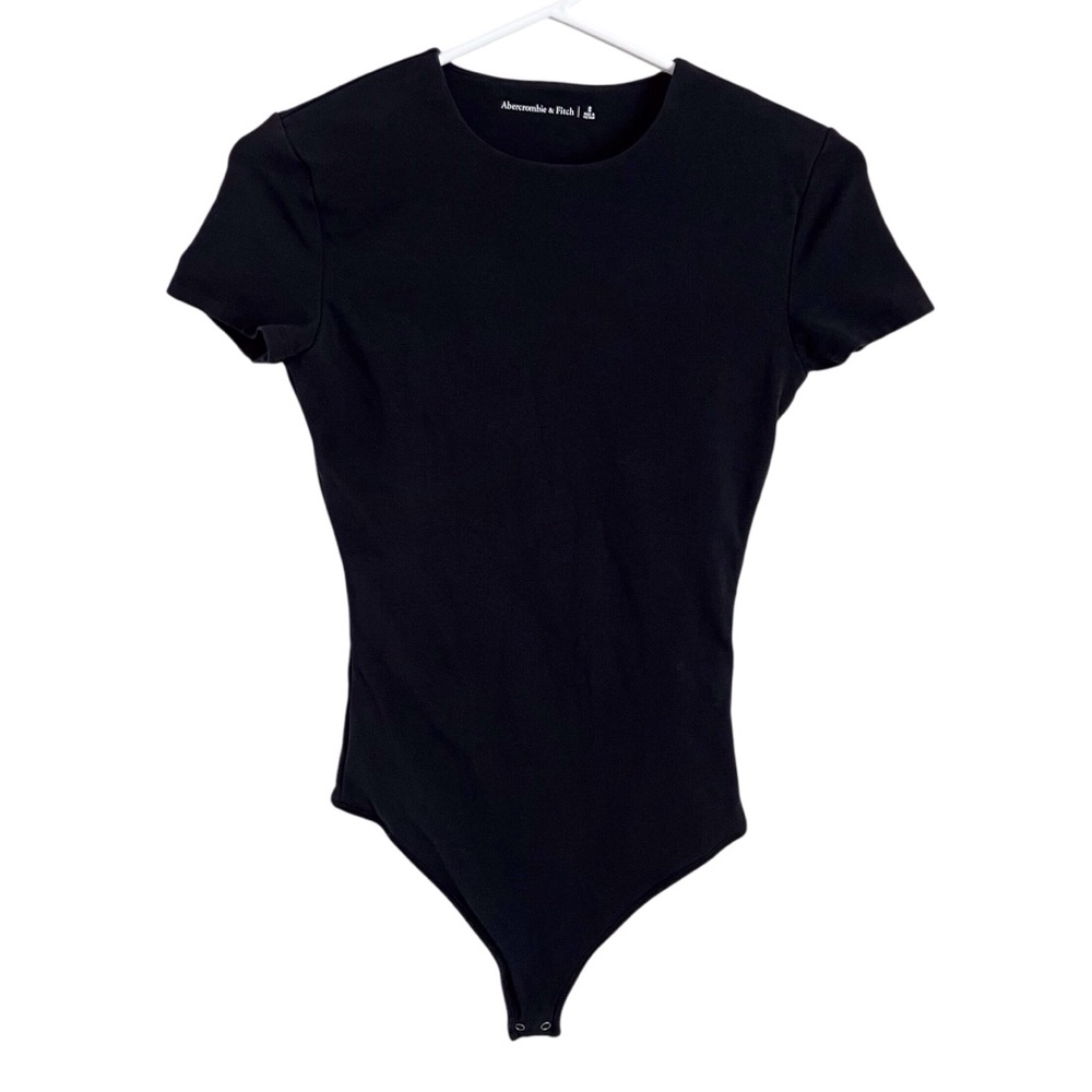 Abercrombie Black Short Sleeve Bodysuit Neutral Basic Capsule Wardrobe Small
